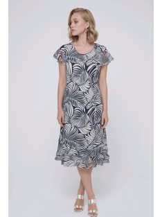 SZOFI nagyméretű ruha (L-4XL) - sötétkék/fehér