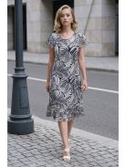 SZOFI nagyméretű ruha (L-4XL) - sötétkék/fehér