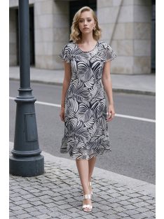 SZOFI nagyméretű ruha (L-4XL) - sötétkék/fehér