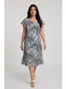 SZOFI nagyméretű ruha (L-4XL) - sötétkék/fehér