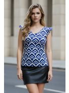 LIA fodros vállú felső - kék/bézs