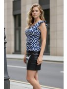 LIA fodros vállú felső - kék/bézs