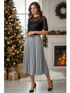 Csillogó rakott szoknya - ezüst