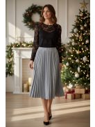 Csillogó rakott szoknya - ezüst