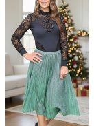 Csillogó rakott szoknya - zöld