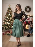 Csillogó rakott szoknya - zöld