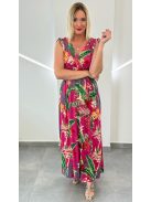 AMINA trópusi virágmintás maxiruha - pink