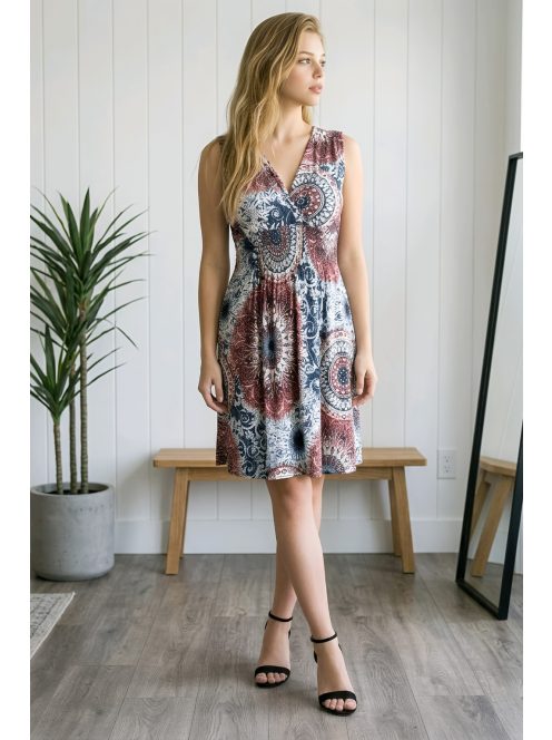 ADELE női ruha - kék/bordó