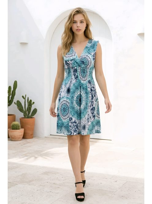 ADELE női ruha - türkiz minta
