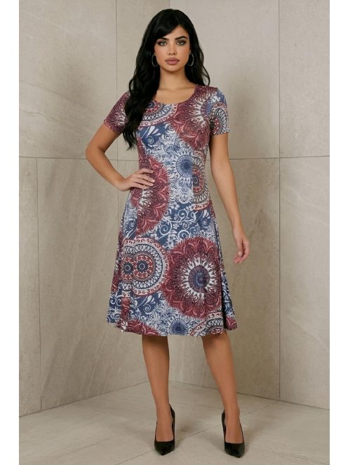 ADELE nagyméretű ruha - piros minta