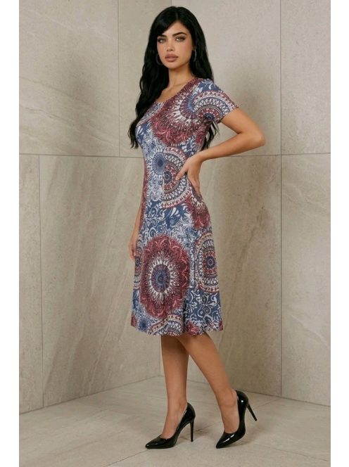 ADELE nagyméretű ruha - piros minta