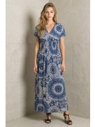 ANNI ejtett vállú maxiruha - kék