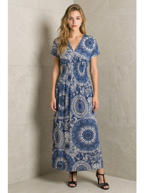 ANNI ejtett vállú maxiruha - kék