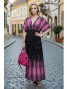 ANNI bordűrmintás maxiruha - pink