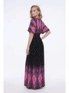 ANNI bordűrmintás maxiruha - pink