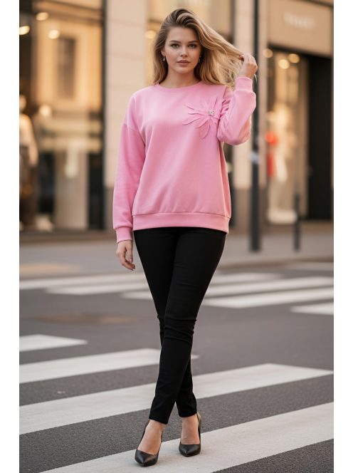 FLORA virágdíszes felső - pink