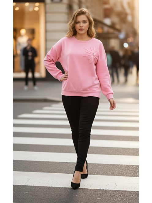 FLORA virágdíszes felső - pink