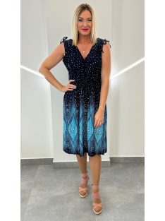 ADELE bordűrmintás ruha - türkiz minta