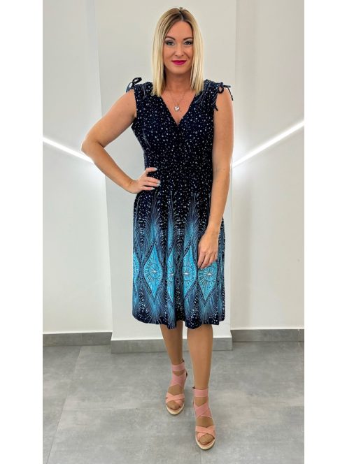 ADELE bordűrmintás ruha - türkiz minta