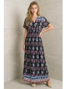 AMINA rövidujjú maxiruha - fekete