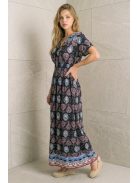 AMINA rövidujjú maxiruha - fekete