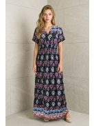 AMINA rövidujjú maxiruha - fekete