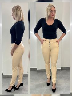 Bőrhatású push-up nadrág - bézs