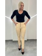 Bőrhatású push-up nadrág - bézs