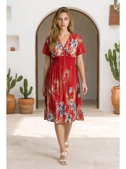 ADELE rövidujjú ruha - piros