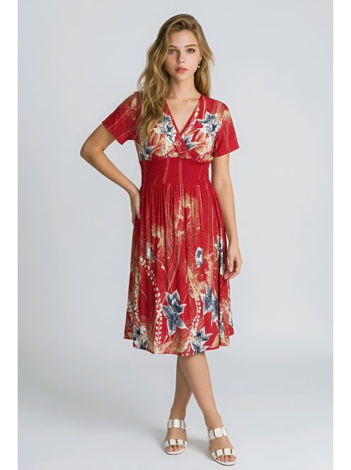 ADELE rövidujjú ruha - piros