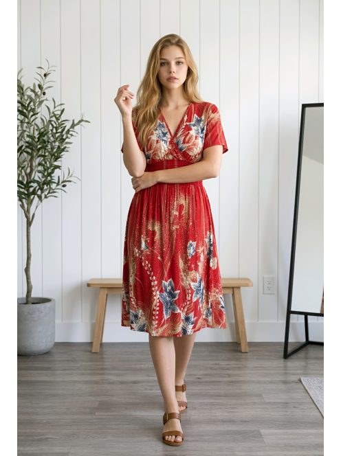 ADELE rövidujjú ruha - piros