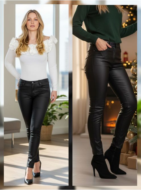 RE-DRESS phus-up bőrnadrág - fekete