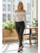 RE-DRESS phus-up bőrnadrág - fekete