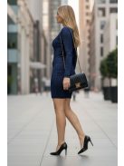 LUREX szálas ruha - sötétkék/ezüst