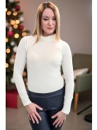 Fehér szőrmés nyakú body IN VOGUE PARIS