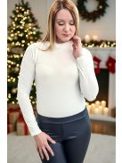 Fehér szőrmés nyakú body IN VOGUE PARIS