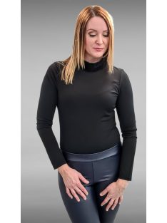 Fekete szőrmés nyakú body - IN VOGUE PARIS