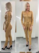 CORA bőrhatású overall - bézs