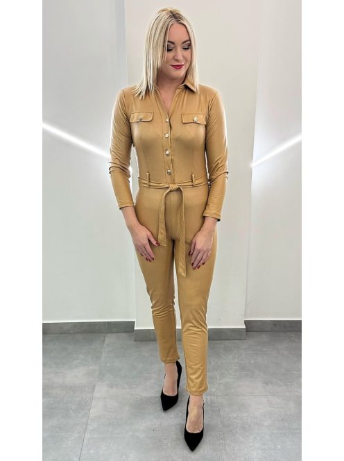 CORA bőrhatású overall - bézs