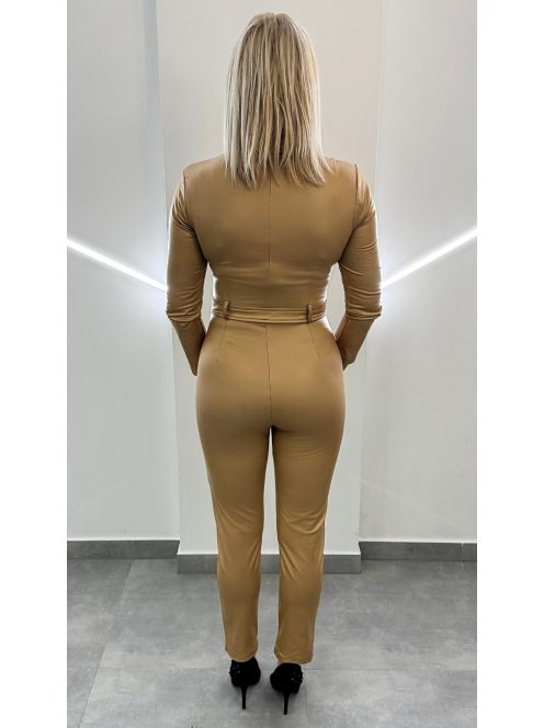 CORA bőrhatású overall - bézs